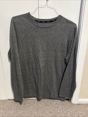 Hanes Men’s Long-Sleeve Crewneck Shirt - Dark Gray